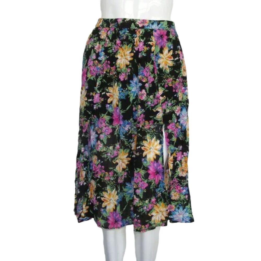 LUSH Skirt, S, Floral, Dual front Vents, Side Zip